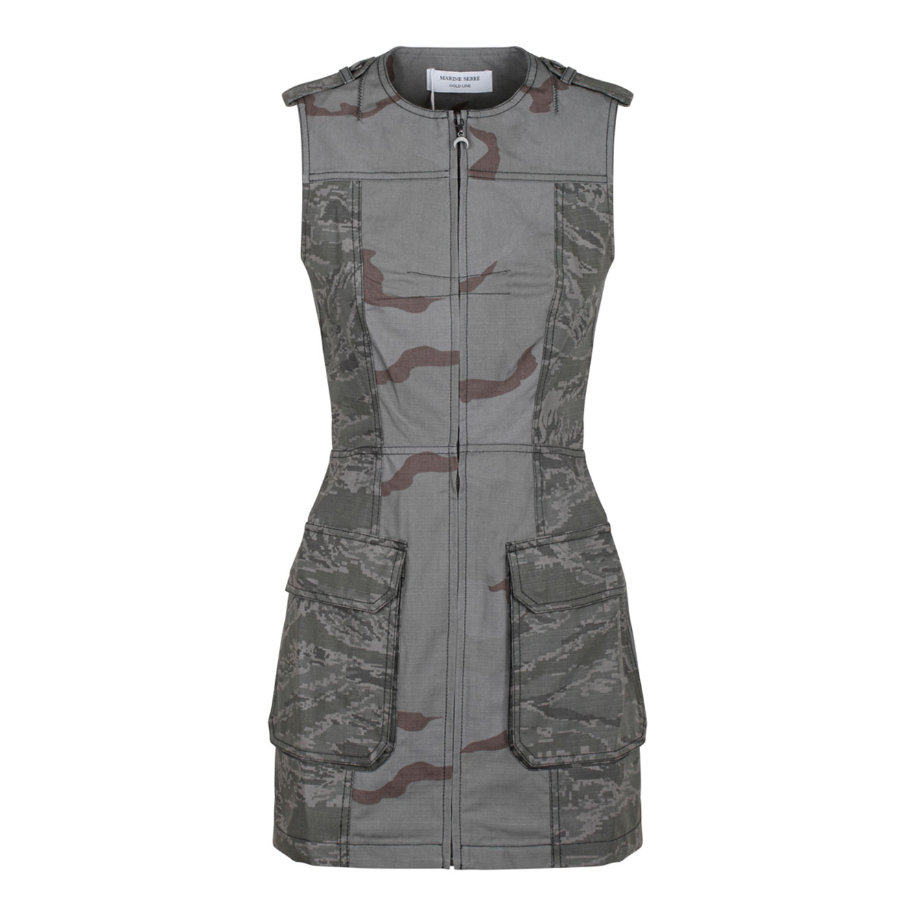 마린 SERRE 그레이 CAMO 미니 드레스